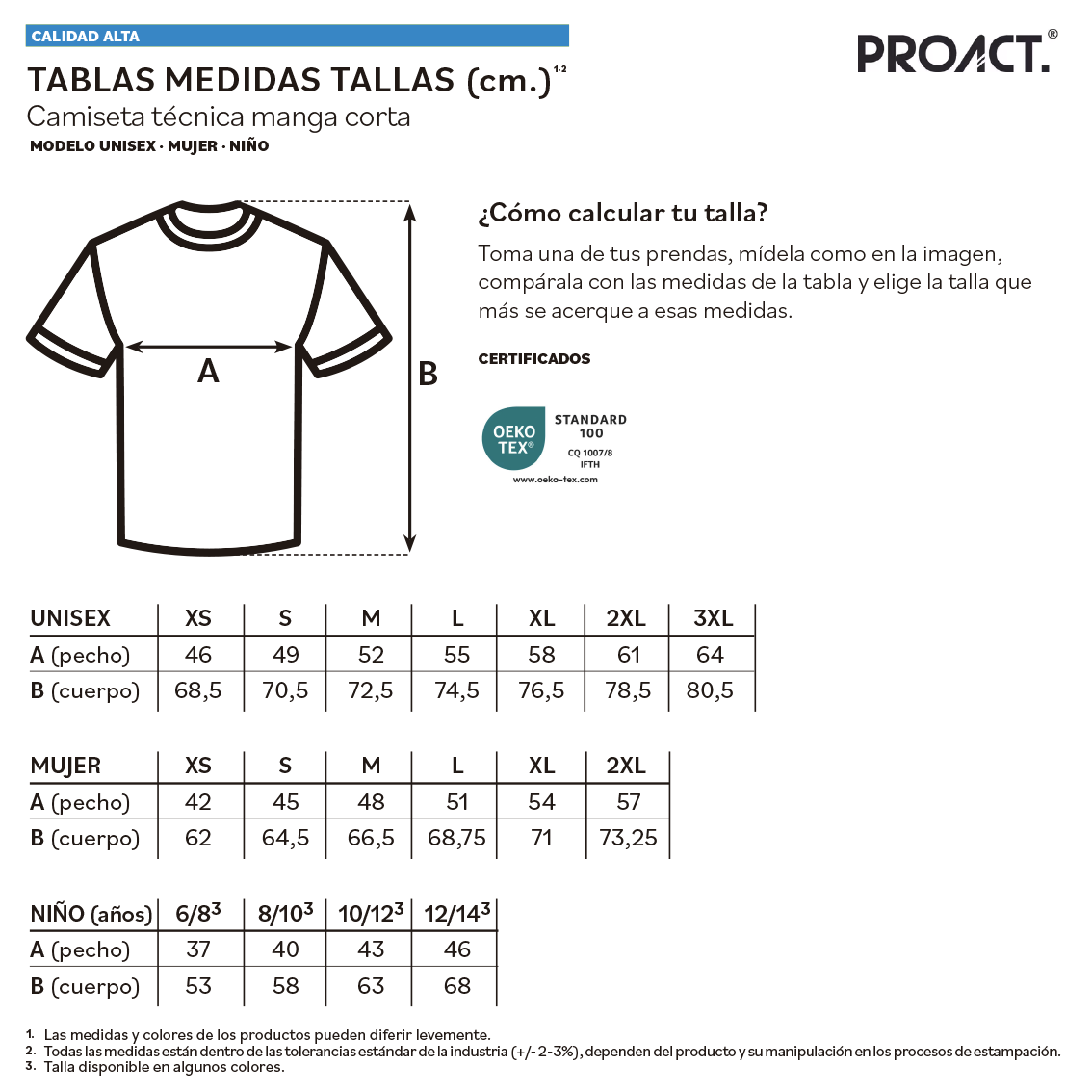 Camiseta Técnica Calidad Alta <br><strong><small><i>Modelo UNISEX de PROACT</i></small></strong> - Imagen 2
