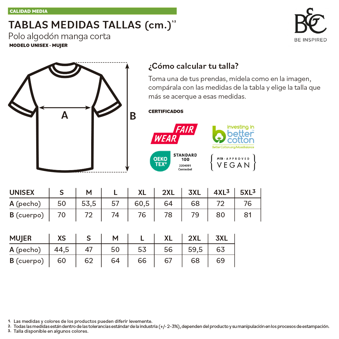 Polo Algodón Calidad Media <br><strong><small><i>Modelo MUJER de B&C</i></small></strong> - Imagen 2